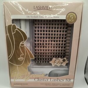 LashView DIY Eyelash Extensions Kit Cluster Lashes Superfine Band